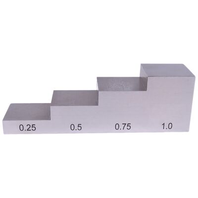 6063 Aluminum 4 Step Calibration Block with 0.25''-0.5''-0.75''-1.0'' Thickness for Ultrasonic Testing