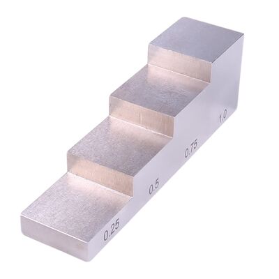 6063 Aluminum 4 Step Calibration Block with 0.25''-0.5''-0.75''-1.0'' Thickness for Ultrasonic Testing