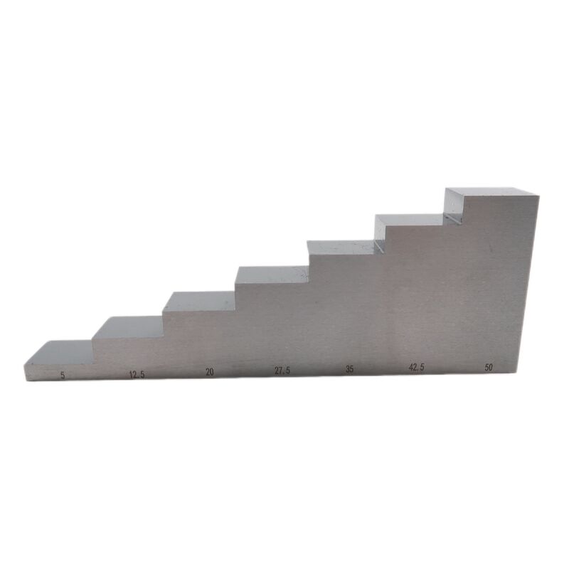 1018 Steel 7 Step Calibration Block with 5-12.5-20-27.5-35-42.5-50mm Thickness for Ultrasonic Testing